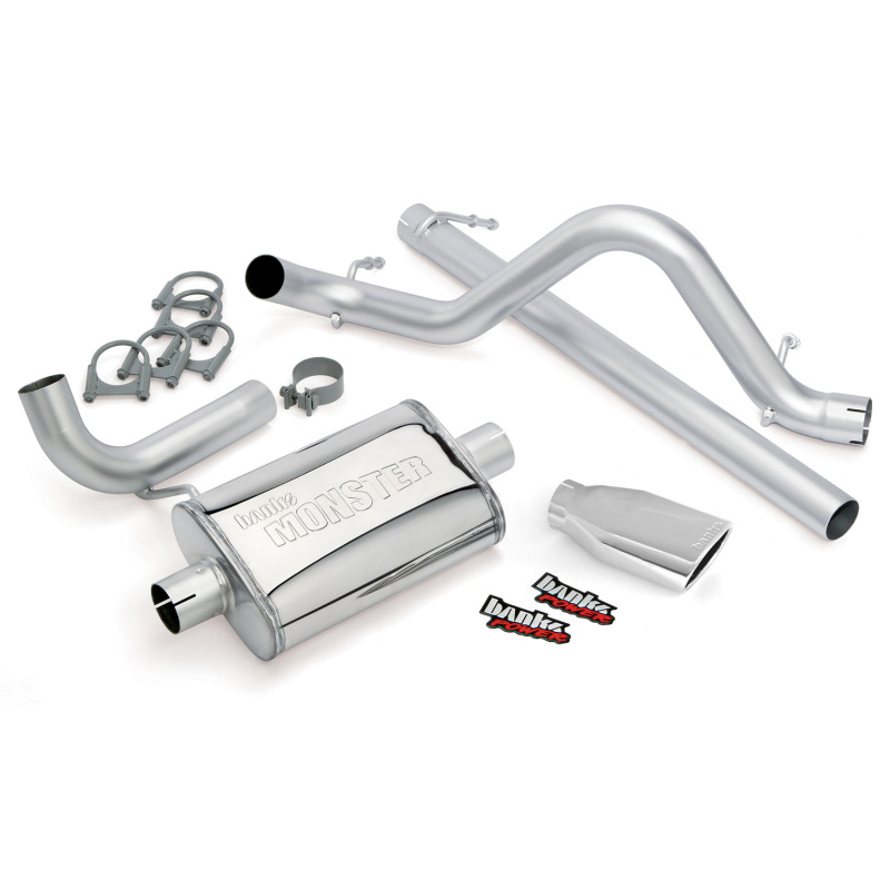 Jeep Wrangler Performance Exhaust - Banks Power - Monster Exhaust System - Chrome Tip - `07-`11